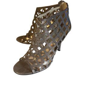 Michael Michael Kors silver gladiator leather heels size 9M
